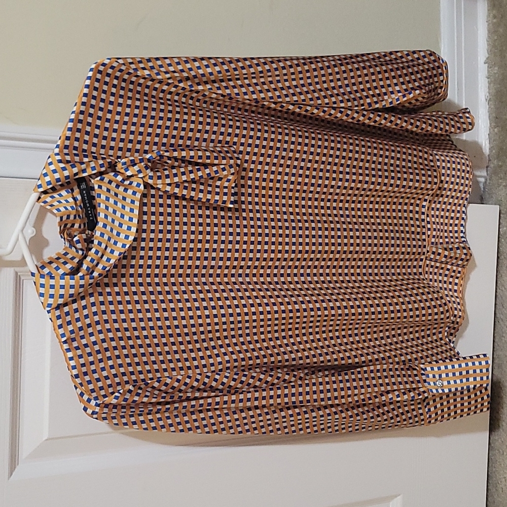 Zara retro print tie neck XL
